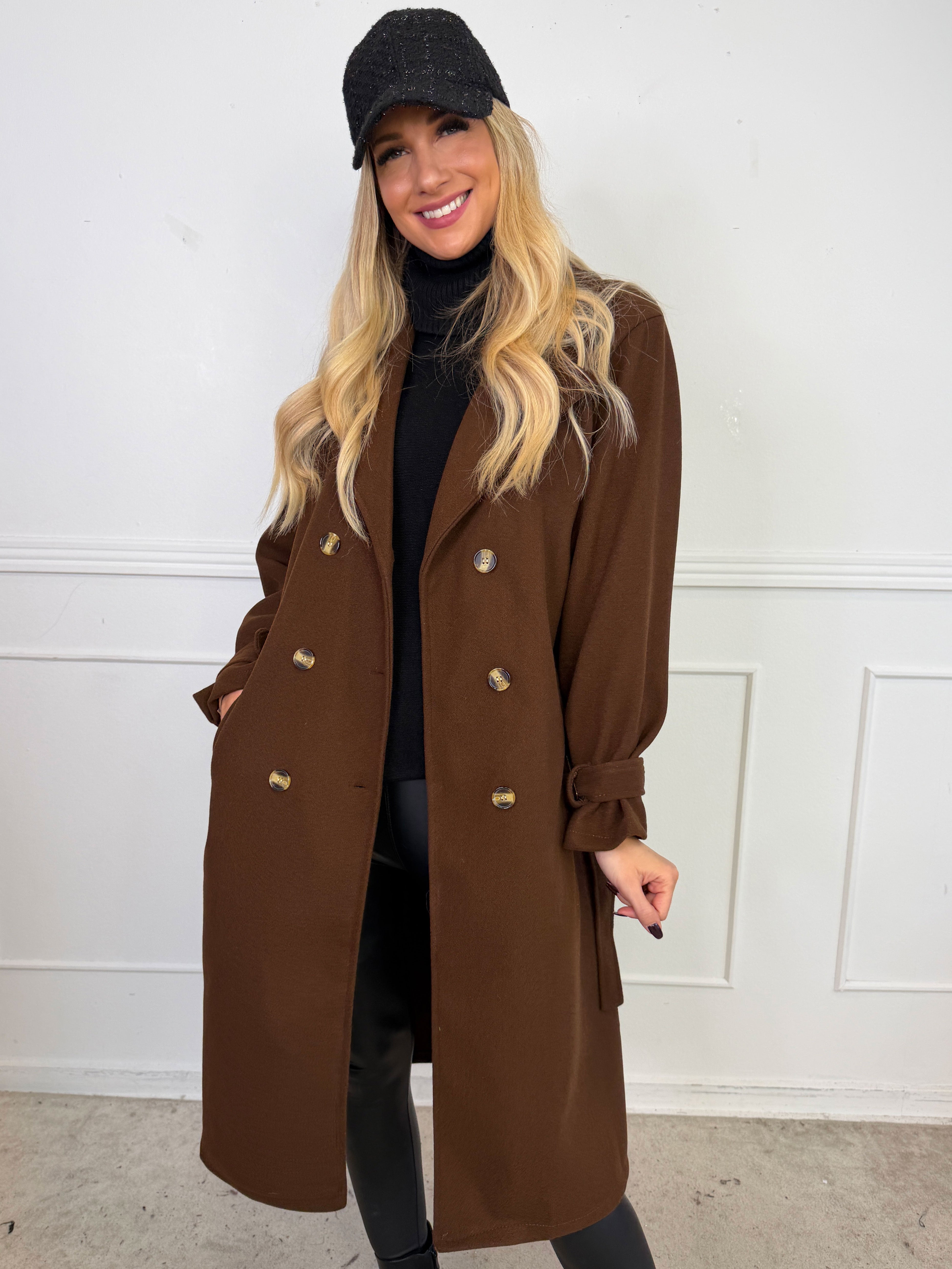 Sharpay Coat - Plus size trenchcoat med bindebånd